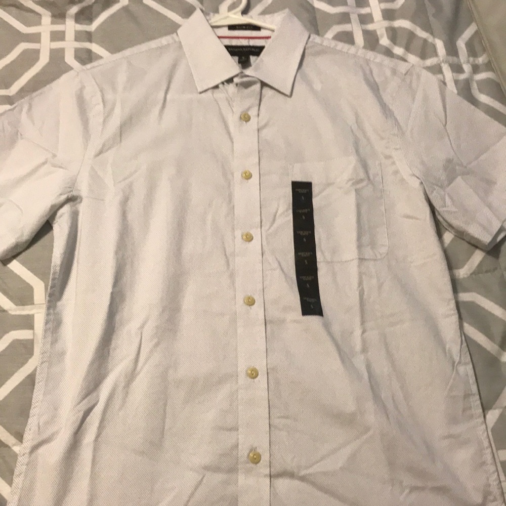 Banana Republic Grey Polka Dot Shirt
